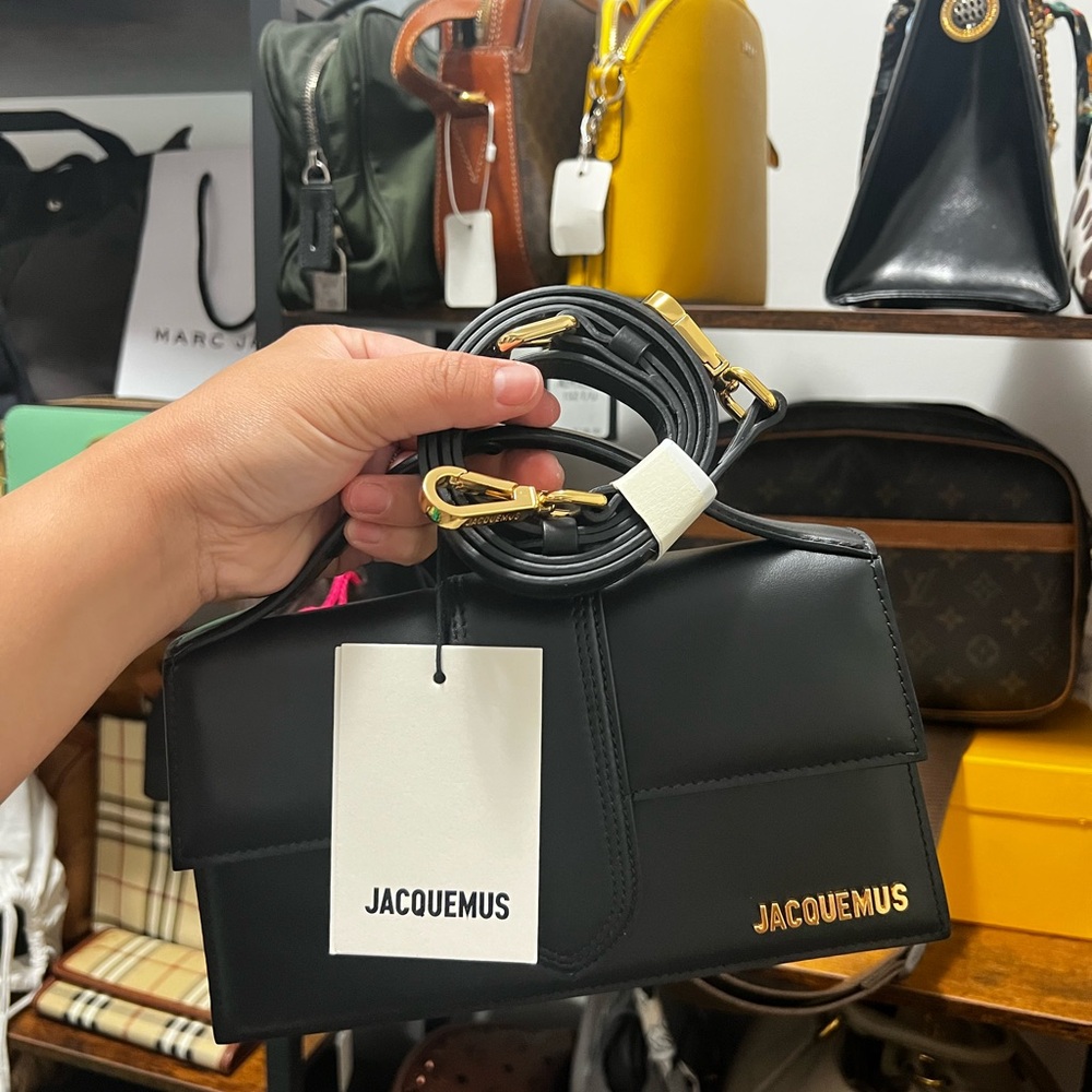 Jacquemus Black Crossbody Bag with Gold Accents